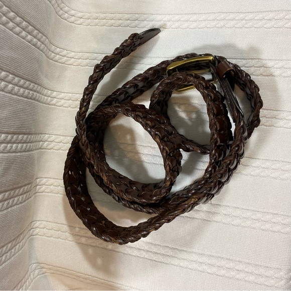 Roundtree & Yorke Cowhide Belt 54” Brown Leather Belt Unisex. Braided Belt - Picture 5 of 8